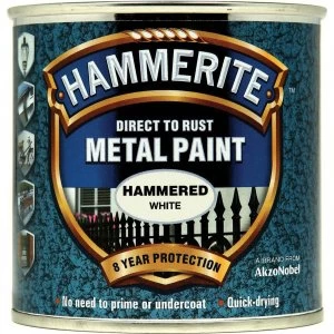 Hammerite Hammered Finish Metal Paint White 250ml