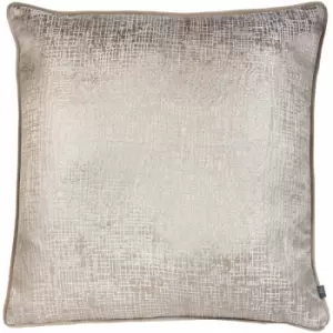 Prestigious Textiles - Cinder Metallic Jacquard Piped Edge Cushion Cover, Alabaster, 55 x 55 Cm