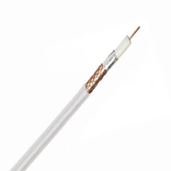 Zexum White Single 1mm CCS 75Ohm RG6 Digital Satellite Aerial Cable With Foam Filled PE and Aluminium Foil - 25 Meter