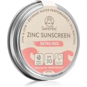 Suntribe Zinc Sunscreen Mineral Protection Face and Body Cream SPF 30 Retro Red 45 g