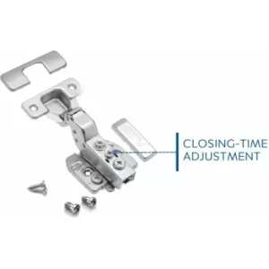 Soft Close Flush / Inset 35mm Cabinet Door Hinge Closing Time Adjustment - Pack of 2