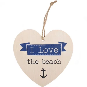 Love The Beach Hanging Heart Sign