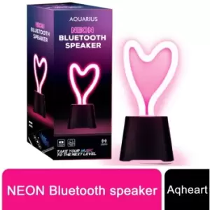 Aquarius Heart Neon Light & Bluetooth Speaker, Home Decor Wireless Speaker, Pink