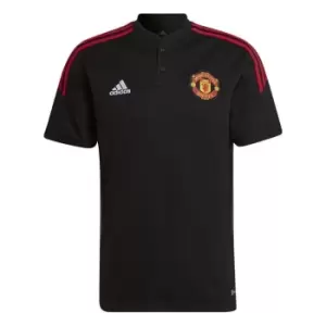 adidas Manchester United Training Polo Shirt 2022 2023 Mens - Black