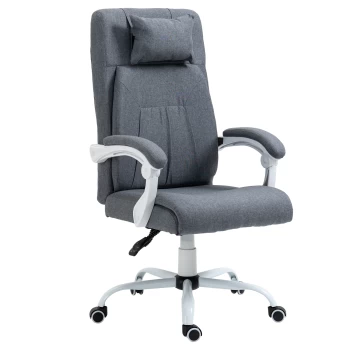 Vinsetto Office Chair w/ Massage Pillow Executive Reclining Ergonomic USB Power Adjustable Height 360° Swivel Base Grey AOSOM UK
