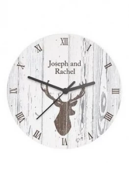 Personalised Stag Wooden Clock
