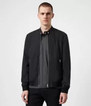 AllSaints Mens Carls Jacket, Black/Ink, Size: S
