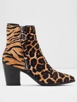 Aldo Arolia Ankle Boots - Animal Print, Brown, Size 7, Women