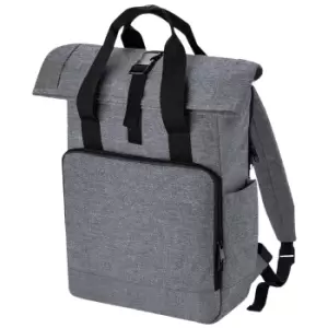 Bagbase Roll Top Recycled Twin Handle Laptop Backpack (One Size) (Grey Marl)