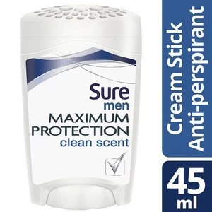 Sure Men Maximum Protection Clean Scent Deodorant Cream 45ml