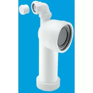 90° Bend Adjustable Length Rigid WC Connector with 1.1/4 Universal Vent Boss - 110mm Outlet - Mcalpine