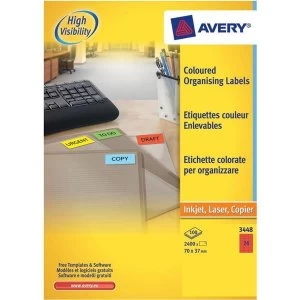 Avery L6034-20 Red Coloured Labels red Pack 480