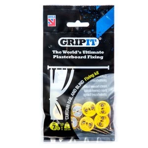 Grip It GripIt 15mm Curtain and Blind Fixing Kit for Plasterboard Walls