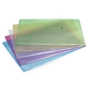 Rapesco Popper Wallet A3 Pastel Assorted Pack of 5 0697