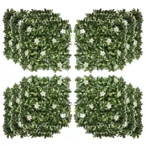 Outsunny 12pc Artificial Boxwood Rhododendron Wall Panels (50cm x 50cm)