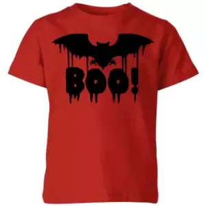 Boo Bat Kids T-Shirt - Red - 9-10 Years