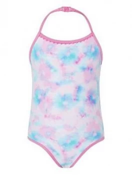Accessorize Girls Tie Dye Printed Swimsuit - Pink, Size Age: 3-4 Years, Women