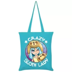 Grindstore Crazy Sloth Lady Tote Bag (One Size) (Azure Blue) - Azure Blue