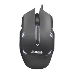 Jedel (CP78) Wired Optical Mouse, LED Lighting, 1200 DPI, USB, Black