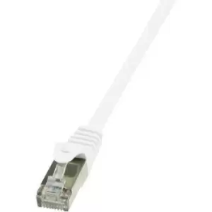 LogiLink CP2021S RJ45 Network cable, patch cable CAT 6 F/UTP 0.50 m White incl. detent