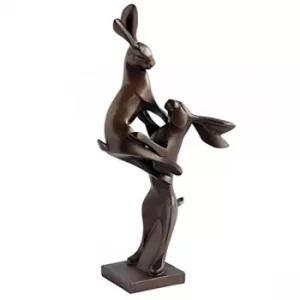Gallery Collection 8226 Boxing Hares Cold Cast Bronzed Figurine