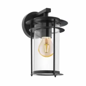 Eglo Modern Caged Exterior Wall Lamp In Black Zinc-plated Steel