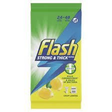 Flash Wipes Lemon Anti Bac 60-120 Wipes - wilko