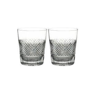 Waterford Diamond Line Double Old Fashioned Set Of 2