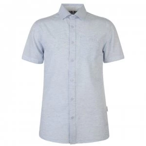 Soviet Short Sleeve Slub Shirt - Blue