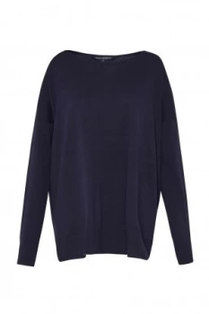 French Connection Anna Solid Knits Cotton Jumper Blue