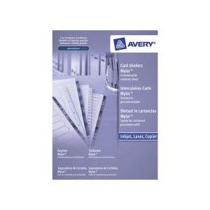 Avery Index Multipunched 1-50 A4 White Ref 05226061