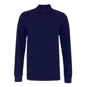 Asquith & Fox Mens Classic Fit Long Sleeved Polo Shirt (XL) (Navy)