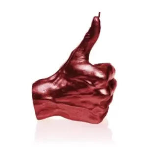 Hand OK Thumbs Up Candle &ndash; Red Metallic