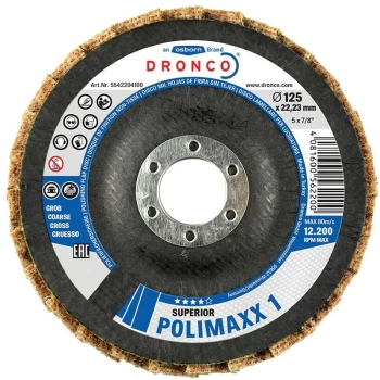 125X22.23MM Polimaxx 3 Flap Disc Conical - Dronco