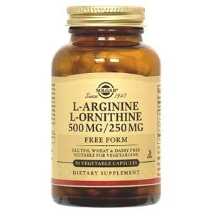 Solgar L ArginineL Ornithine 500250 mg Vegetable Capsules 50 Capsules