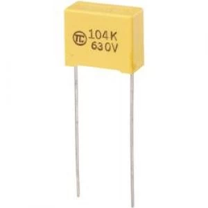 MKS thin film capacitor Radial lead 0.1 uF 630 Vdc 5 15mm L x W x H 18 x 8.5 x 14.5mm