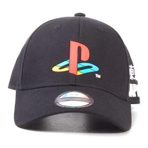 Sony Playstation Unisex Adjustable Curved Bill Cap - Black