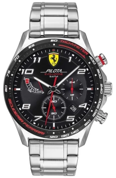 Scuderia Ferrari Mens Pilota Evo Stainless Steel Watch