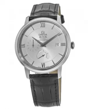 Omega De Ville Prestige Co-Axial Chronometer Automatic Silver Dial Leather Strap Mens Watch 424.13.40.21.02.001 424.13.40.21.02.001