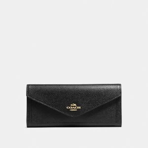 Coach Soft wallet large flapover purse Black