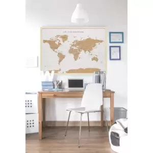 White Travel Cork Board World Map