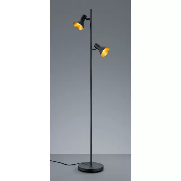 Nina Classic 2 Light Multi Arm Floor Lamp Black with Footswitch