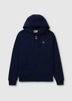 Fila Mens Lucian Essential Hoodie With Ribbed Side Panel In Navy