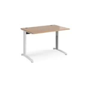 Office Desk Wheelchair Friendly Rectangular Desk 1200mm Beech Tops With White Frames TR10