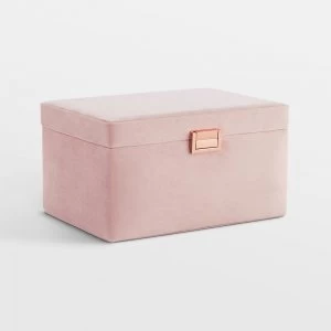 Blush Pink Velvet Jewellery Box