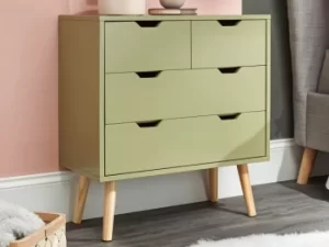 GFW Nyborg Boa Green 22 Drawer Chest of Drawers Flat Packed