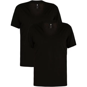 G-Star Raw 2 Pack V-Neck Logo T-Shirts mens T shirt in Black - Sizes UK XS,UK S,UK M,UK L,UK XL,UK XXL,UK XXS