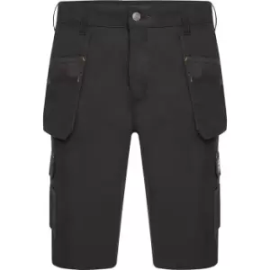 JCB Mens Trade Hybrid Stretch Shorts 34" in Black Cotton/Polyester