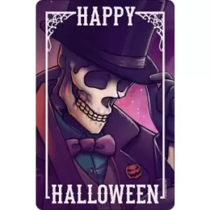 Happy Halloween Plaque (One Size) (Purple) - Purple - Greet Tin Card
