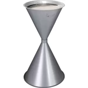 VAR Conical pedestal ashtray, sheet steel, powder coated, silver